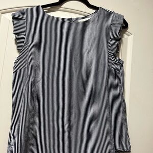 Monteau Black and White Striped Blouse